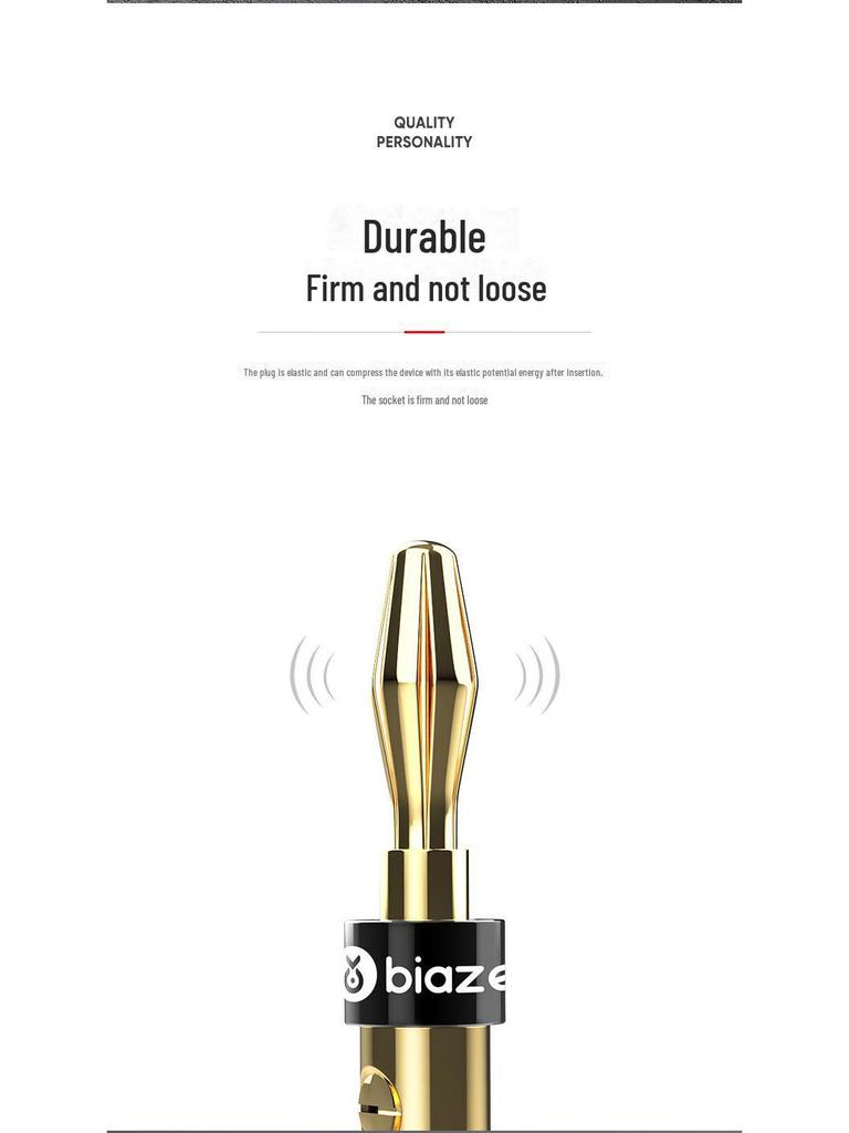 Biaz 4-Pack Gold-Plated Audio Cable Y35 Amplifier Plugs