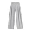 Mulberry Silk Wool Wide-Leg High Waist Pants for Women - Autumn/Winter Casual Drape with Velvet Lining.