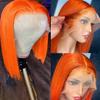 Ginger Short Bob Lace Front Wigs   Hair Wigs Bob Lace Wigs For Women Blonde Orange Straight Brazilian Hair Closure Wig