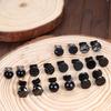 1 Pairs Black Earrings for Men Women Stainless Steel Black Stud Earrings Round CZ Stud Earrings Set 8MM