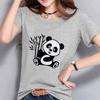 New Kawaii Women's T-shirts 3D Panda Print Short Sleeve Top Summer Casual Black T Shirt Oversized Female Tee Streetwear 6XL