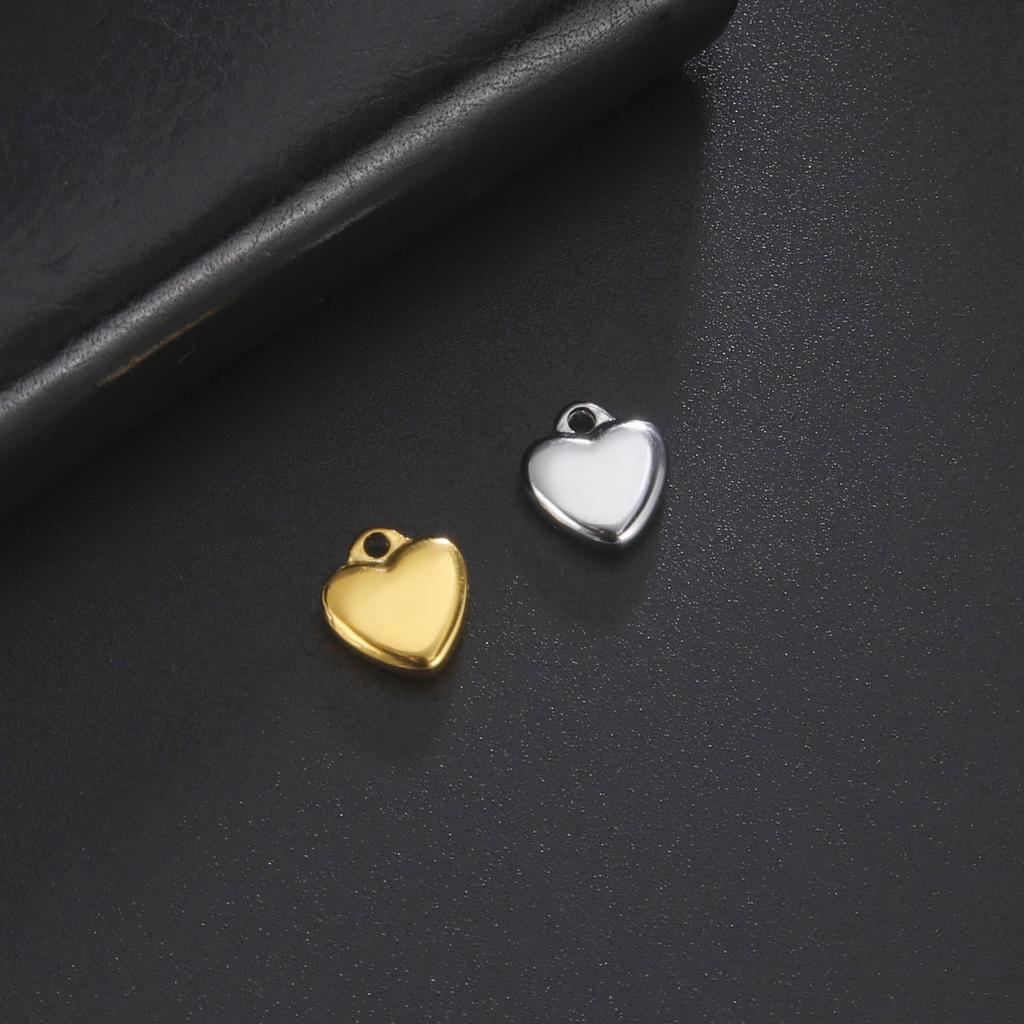 Teamer 5pcs/lot Love Heart Pendant Charms for Jewelry Making Stainless Steel Charms DIY Necklace Bracelet Accessories Supplies