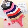 Women's Low Waist Heart Shaped Cutout Lace Thong Panties Set with Elastic Waistband and Sheer Floral Design for Comfortable Fit