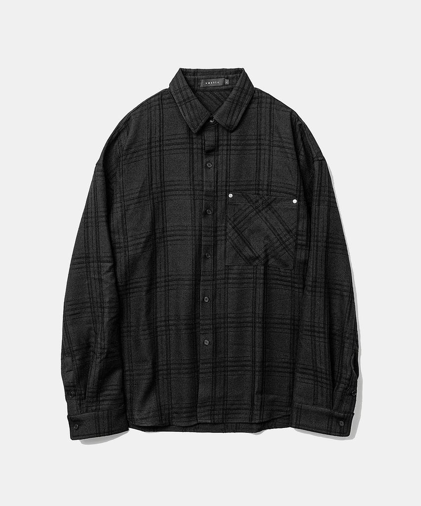 VASTIC Loose Fit Rivet Check Shirt_Black