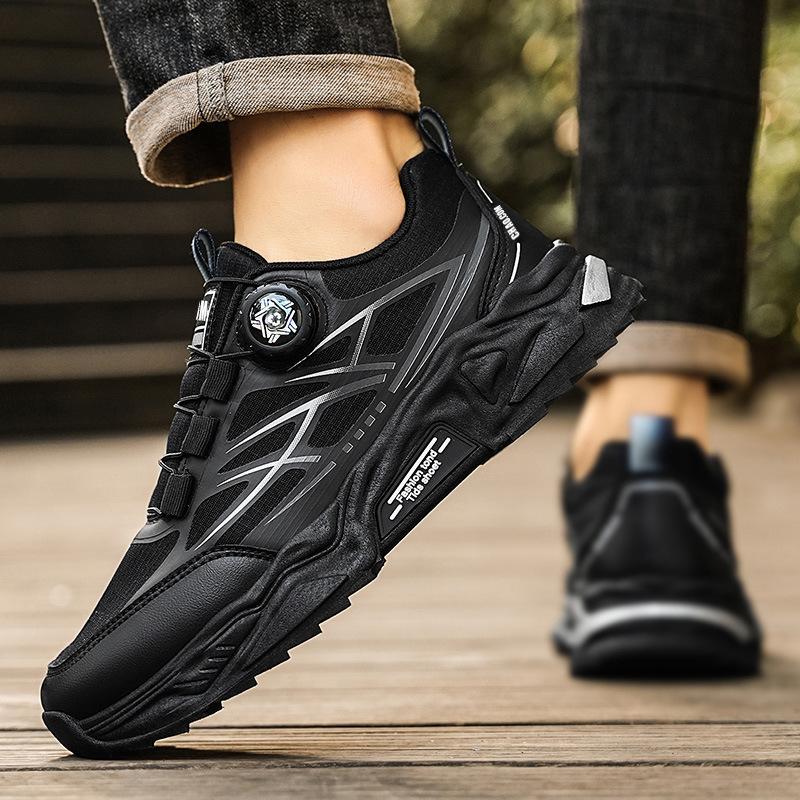 Side rotating buckle low-top soft-soled cushioning sneakers outdoor non-slip and wear-resistant mountaineering shoes comfortable off-road hiking shoes