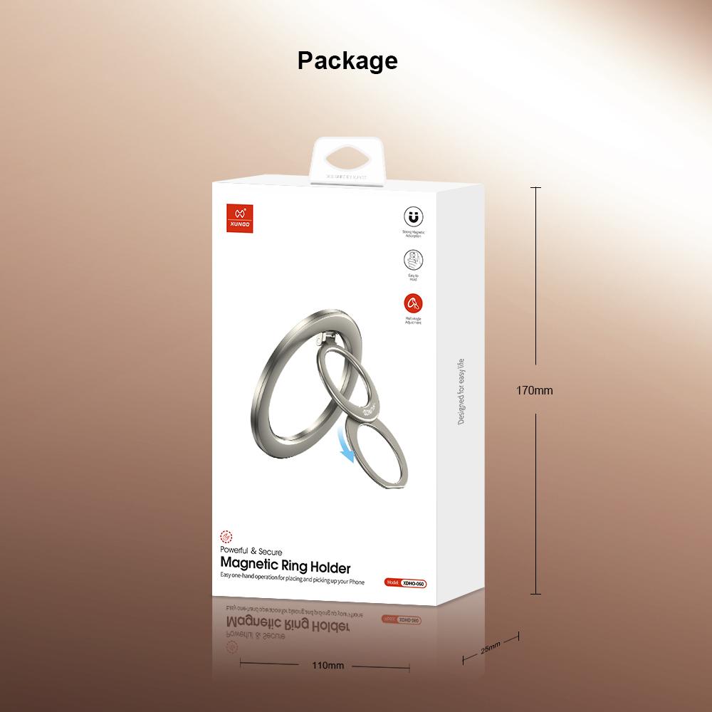 XUNDD XDHO-060 Magnetic Phone Ring Holder Portable Ring Grip Stand Adjustable Kickstand