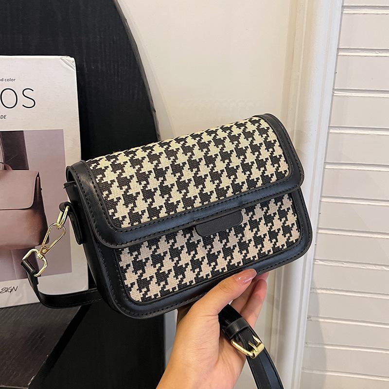 Summer Fashion Small Bag Women 2025 New Trendy Portable Small Square Bag Popular Thousand Bird Grid Shoulder Messenger Bag