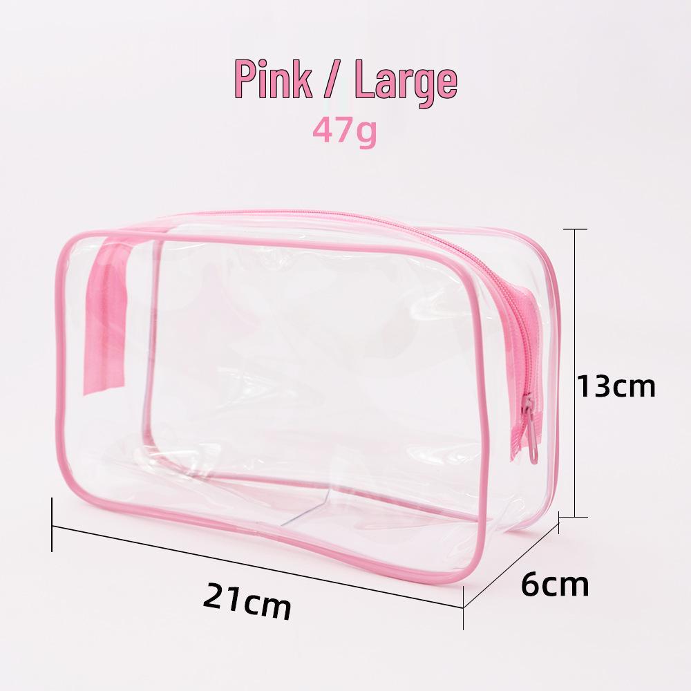 PVC Large Capacity Transparent Waterproof Makeup and Toiletry Bag with Zipper, Customizable Logo