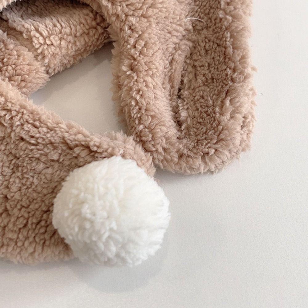 One-Piece Kids Hat Hooded Scarf Windproof Infant Beanies Cap Cute Winter Baby Hat Scarf