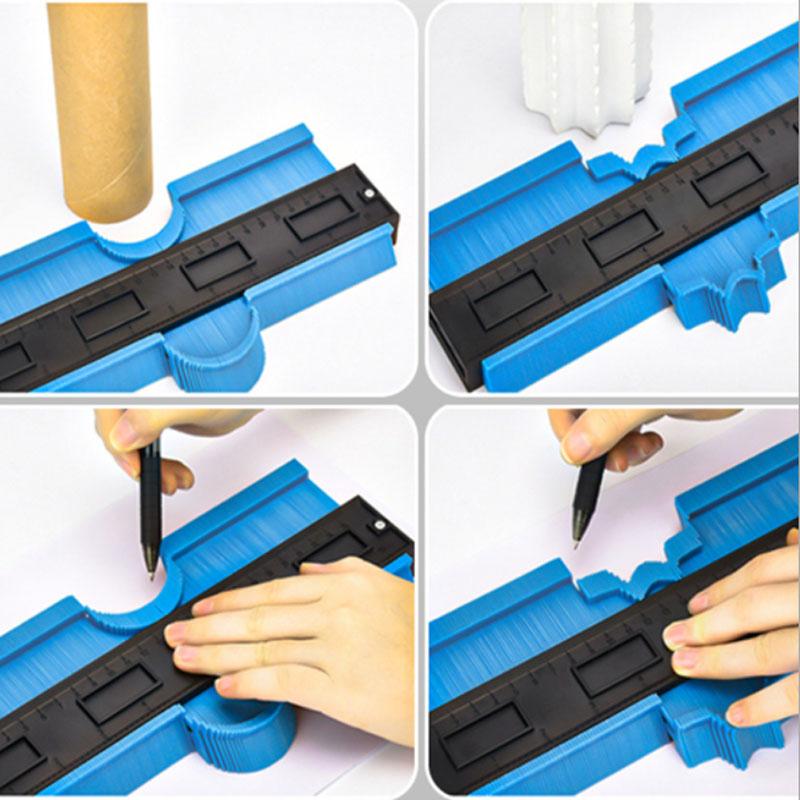 5/10 Inch Contour Profile Gauge Tiling Laminate Tiles Edge Shaping Wood Measure Ruler ABS