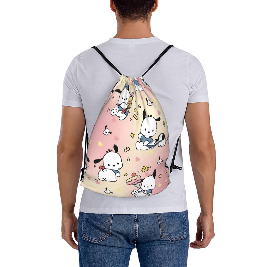 Custom P-Pochaccoes Drawstring Bags Women Men Lightweight Yorimichi Dog Sports Gym Storage Backpack