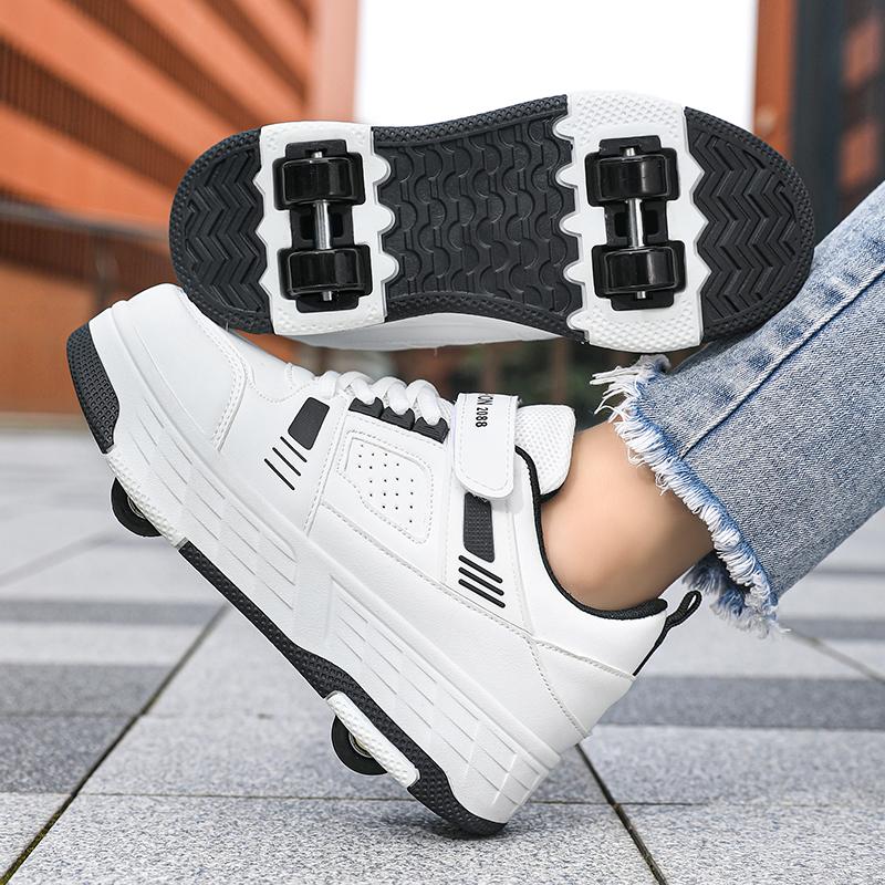 KIDS Four Wheel Skate Roller Shoes Sneakers Four Wheel Skating Shoes Children's Shoes Double Wheel Skating Shoes