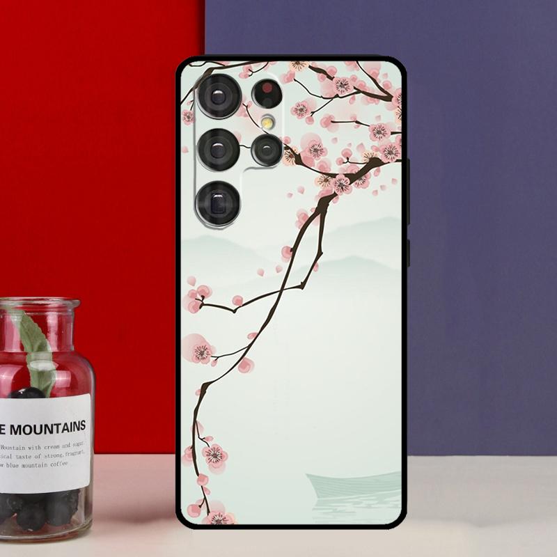 Cherry Blossom Floral Funda Case For Samsung Galaxy S25 Ultra S9 S10 S20 S21 FE S22 S23 Plus S24 Ultra Phone Cover