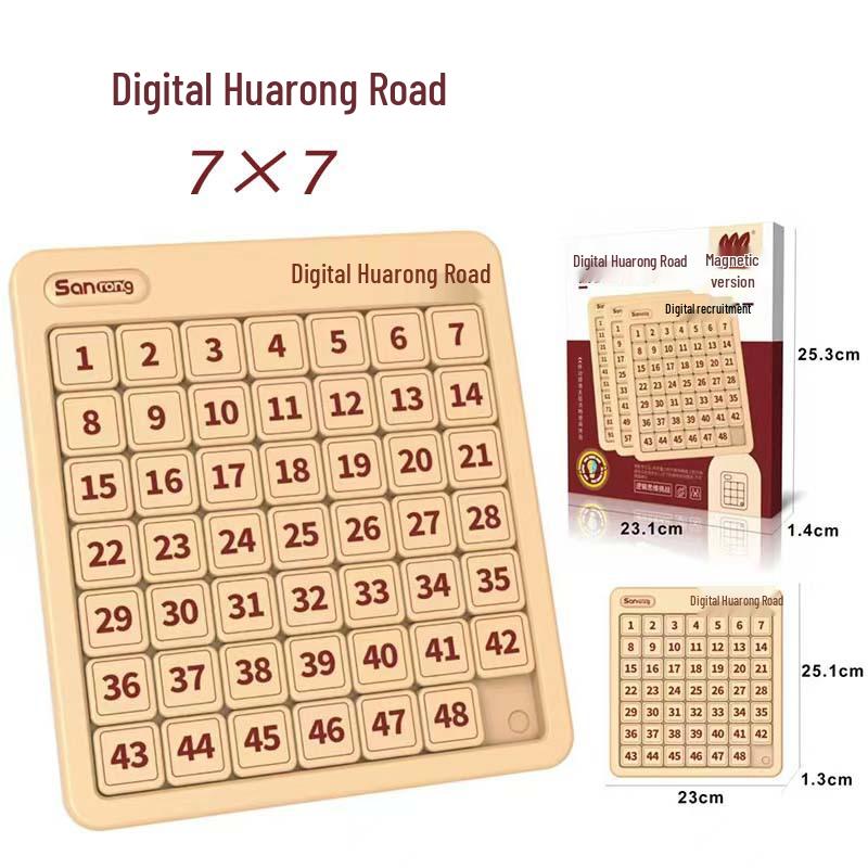Magnetic Digital Huarong Road Color Puzzle: Educational Thinking Development Game for 3x4x5x6 Grids