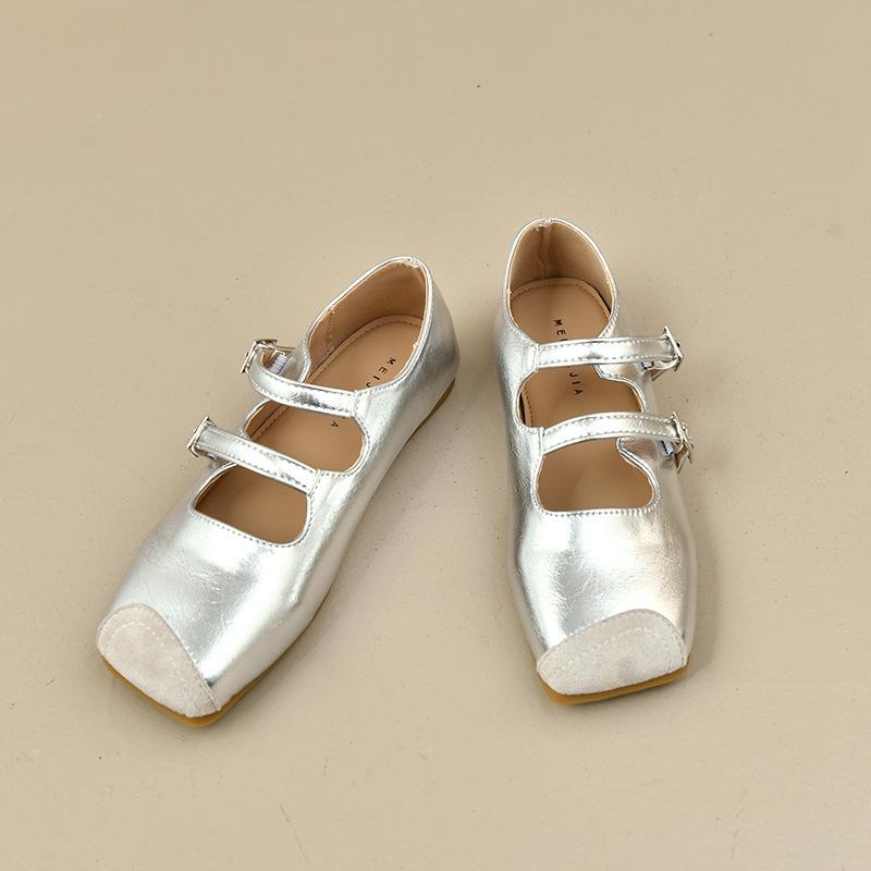 Summer Korean version of Mary Jane flat bottom hundred small leather shoes women's retro square head with one word 2025 new shoes with ballet