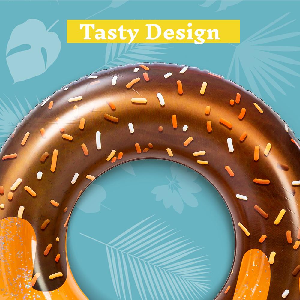JOYFY 32.5" Donut Pool Float with Glitters 3 Pack Funny Tube Toys for Swimming Pool Party and Donut Party Supplies