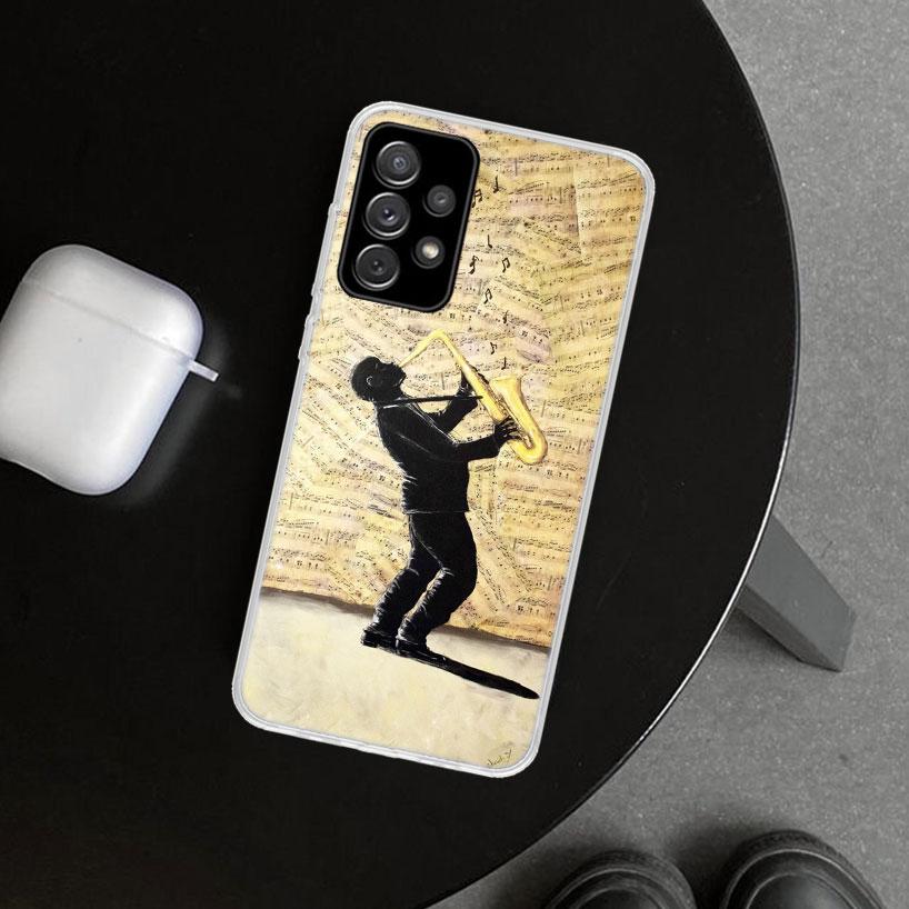 Music Saxophone Instrument Phone Case for Samsung Galaxy A17 A16 A26 A36 A56 A57 A37 A15 A25 A35 A55 A14 A24 A34 A54 A13 A23 A33