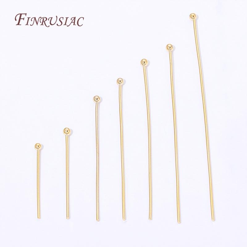 18K Gold Plated Head Pins DIY Earrings Findings,Brass Flower Head Pins For Jewelry Making Supplies Accessories