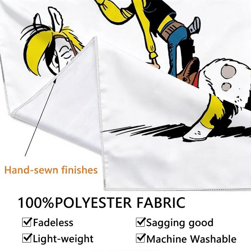 Lucky Luke Wall Tapestry Aesthetic Wall Hanging Printed Fabric Blanket Decorative Tapestries for Bedroom Living Room Home Decor