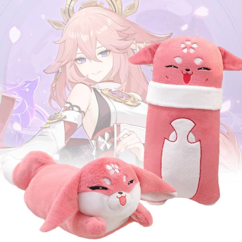Genshin Impact Yae Miko Fox Plush Toy Pillow Stuffed Animal Doll Kids Gifts