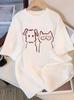 Cartoon Cat Star Print Loose Fit Womens Top Oversized Casual Shirt Daily Wear Plus Size Easy Wear Fashion Tops