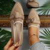 Fashion Rimocy Women Flats 2025 New Knitted Mesh Breathable Loafers Soft Comfort Pointed Toe Casual Shoes Trend Bow Decor Woman Shoes
