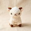 Cute White Baby Goat Plush Doll Soft Fluffy Sheep Stuffed Animal Toy With Brown Horns Kawaii Small Farm Animal Figure