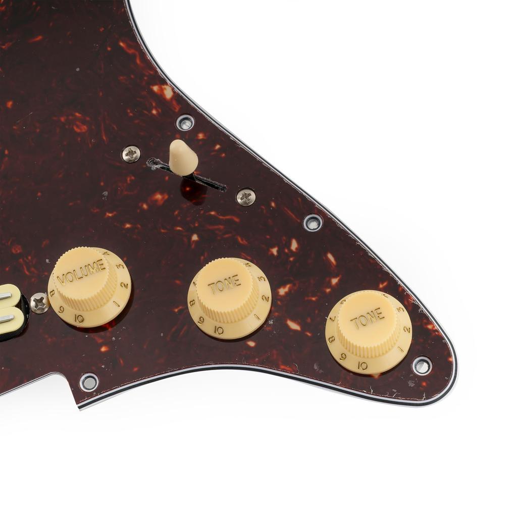 Musiclily SSS Strat Pickguard for Ceramic Single Size Humbucker Strat Electric Guitar 4P Tortoise Shell Pattern Pro-SE ST-DPHC Pre-wired