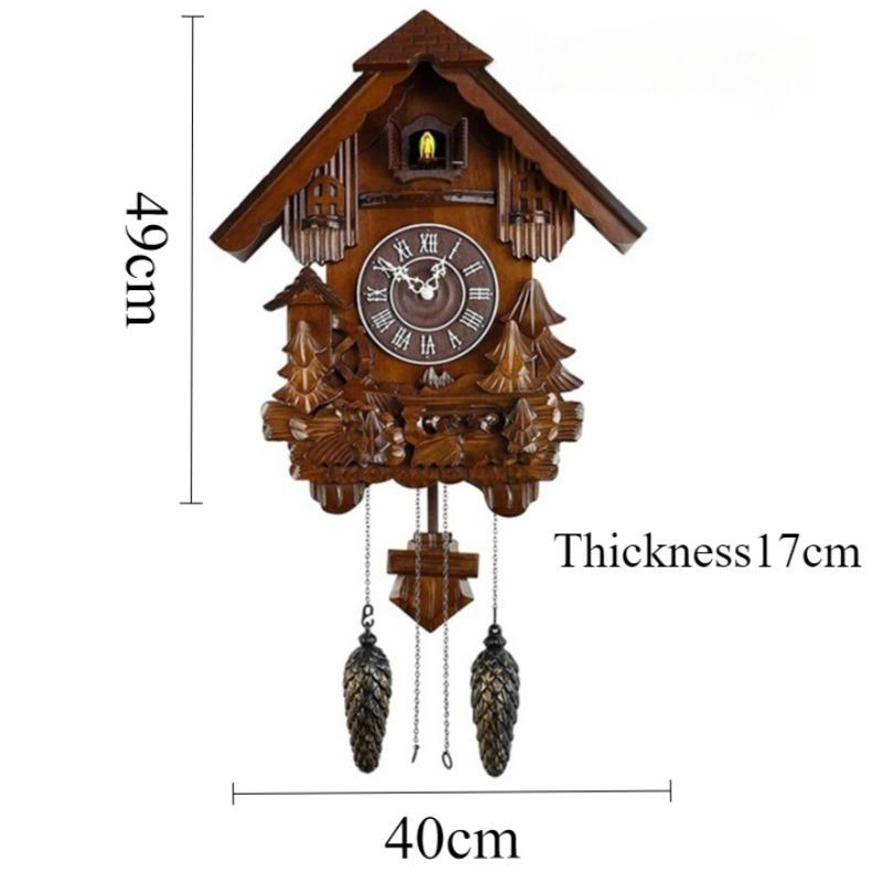 Cuckoo Wall Clock Vintage Wood Wall Watch Luxury Elegant Decorative Pendulum Clocks Minimalist Aesthetic Living Room Watches