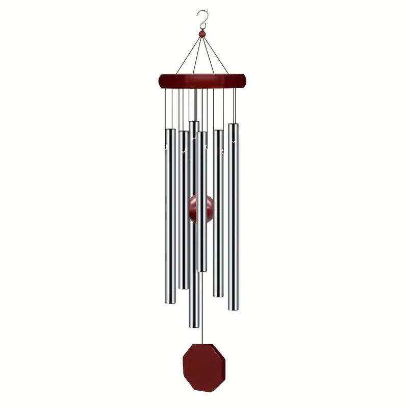 Chinese Style Metal Wind Chime 6 Tube DIY Hanging Ornament With Bell For Home Balcony Decor Elegant Decoration For Hotel