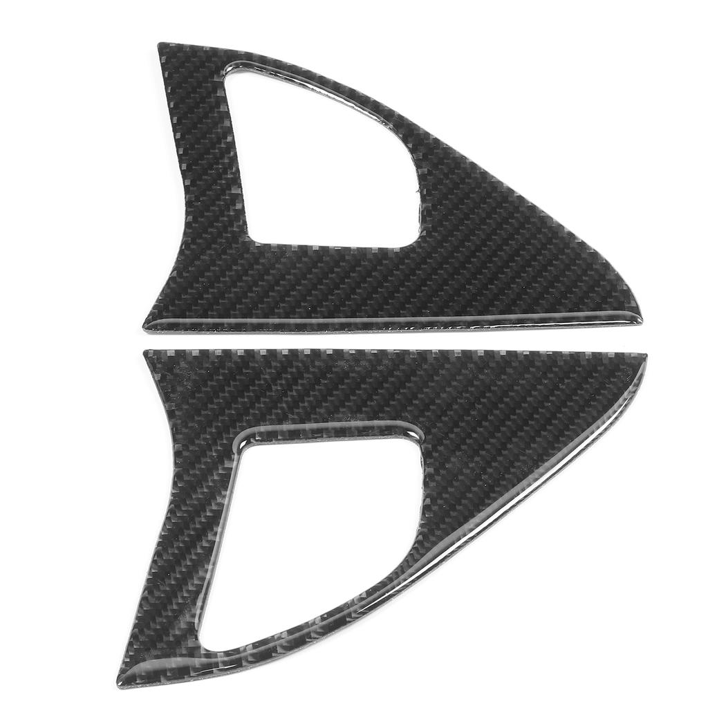 2Pcs Inner Door Horn Cover Carbon Fiber Frame Trim Left Right Fit for Mitsubishi Lancer GTS 08‑16