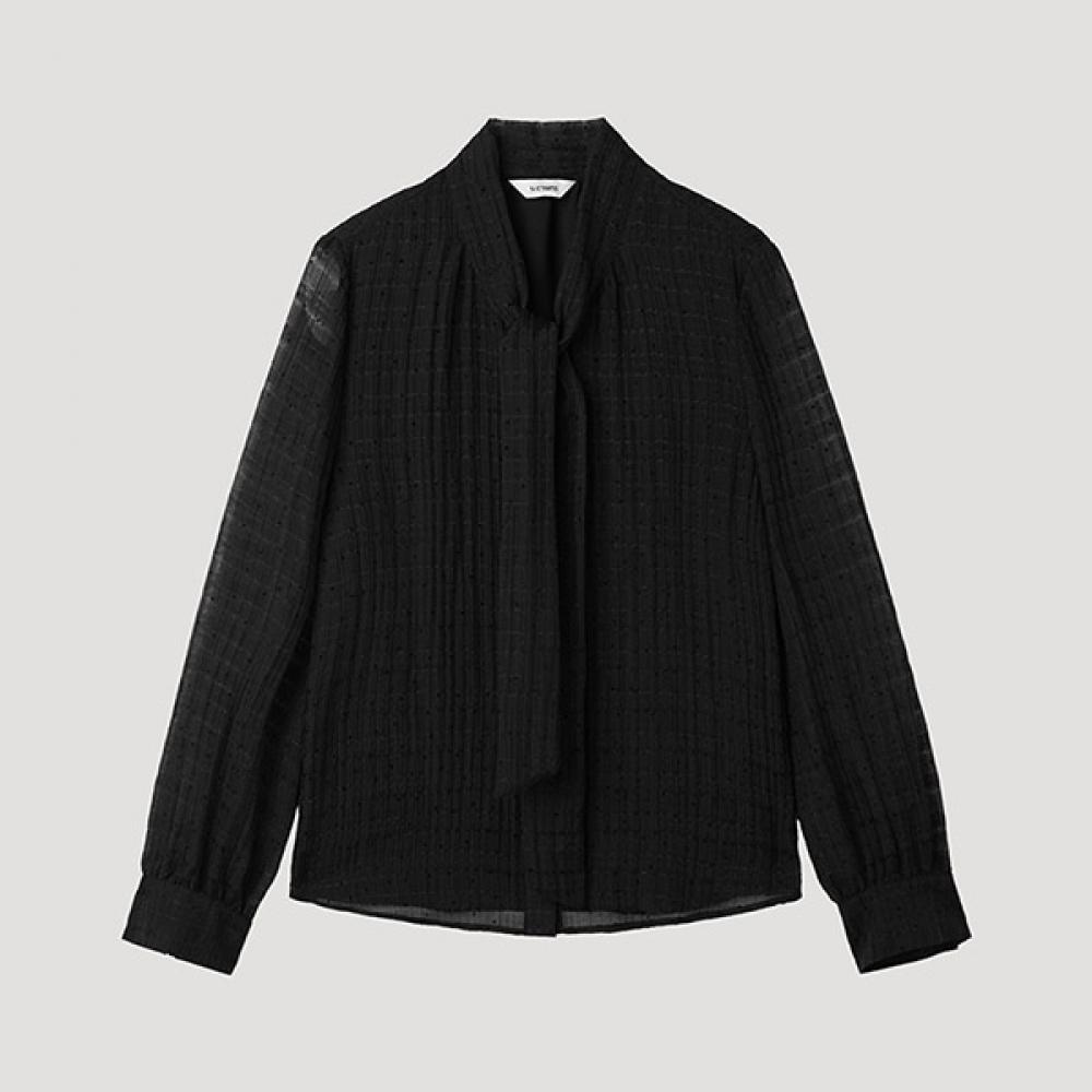 

[She S miSS] Sheer Tie Neck blouSe Swwblp11010 Bk blacks/55