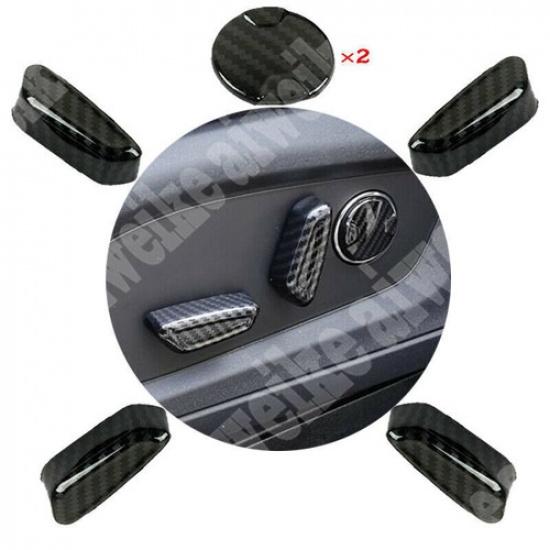6x Carbon Fiber Seat Adjust Handle Button Cover Trim For Ford Explorer 2020-2024