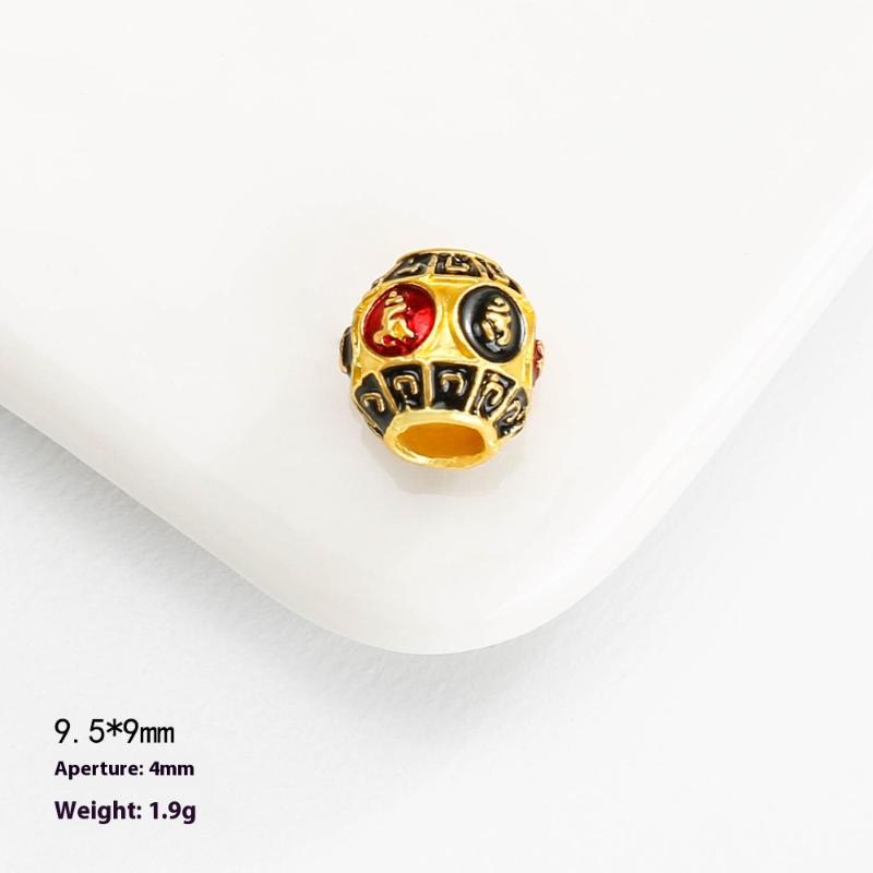 5Pcs Matte Gold Color Brass Special Vintage Style Nepalese Beads Bracelets Spacer Beads Jewelry Making Supplies Diy Accessories