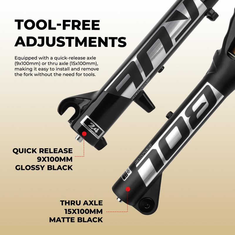BOLANY Suspension Fork Mountain Bicycle 20/24 Inch Disc Brake Straight Tube Travel 100/135mm Bicycle Accessoires