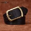 Ice Crack Bronze Buckle Thick Top Layer Cowhide Belt Men's Genuine Leather Fashion Trend Personality Jeans Belt