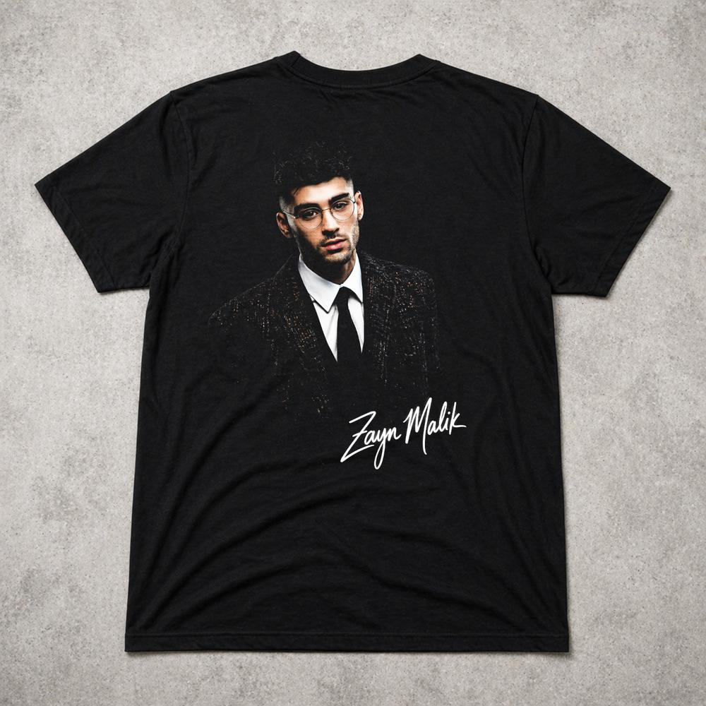 Zayn Malik T Shirt Pop Singer Portrait Tee Adults Kids Black Gift Fan 2XL