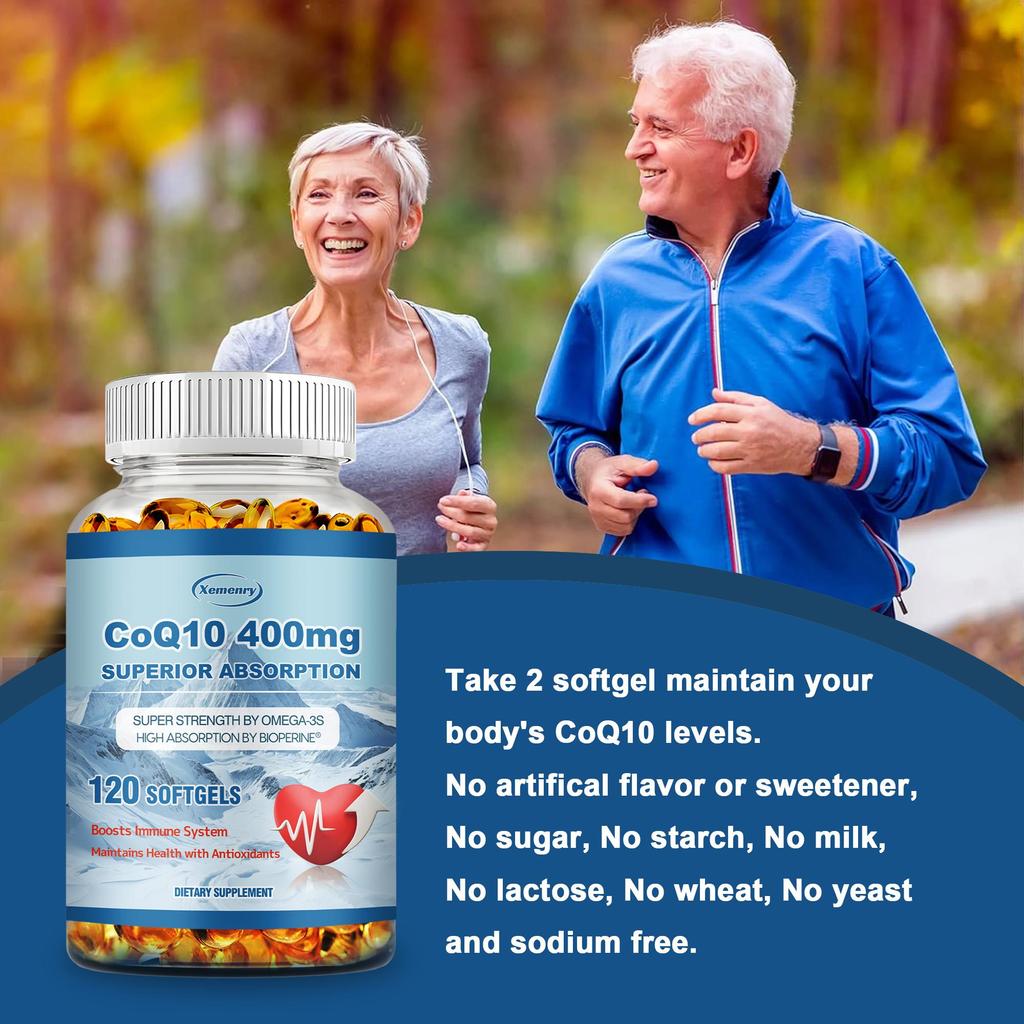XEMENRY 400 Mg Coenzyme Q10 Capsules - Heart Health - Energy