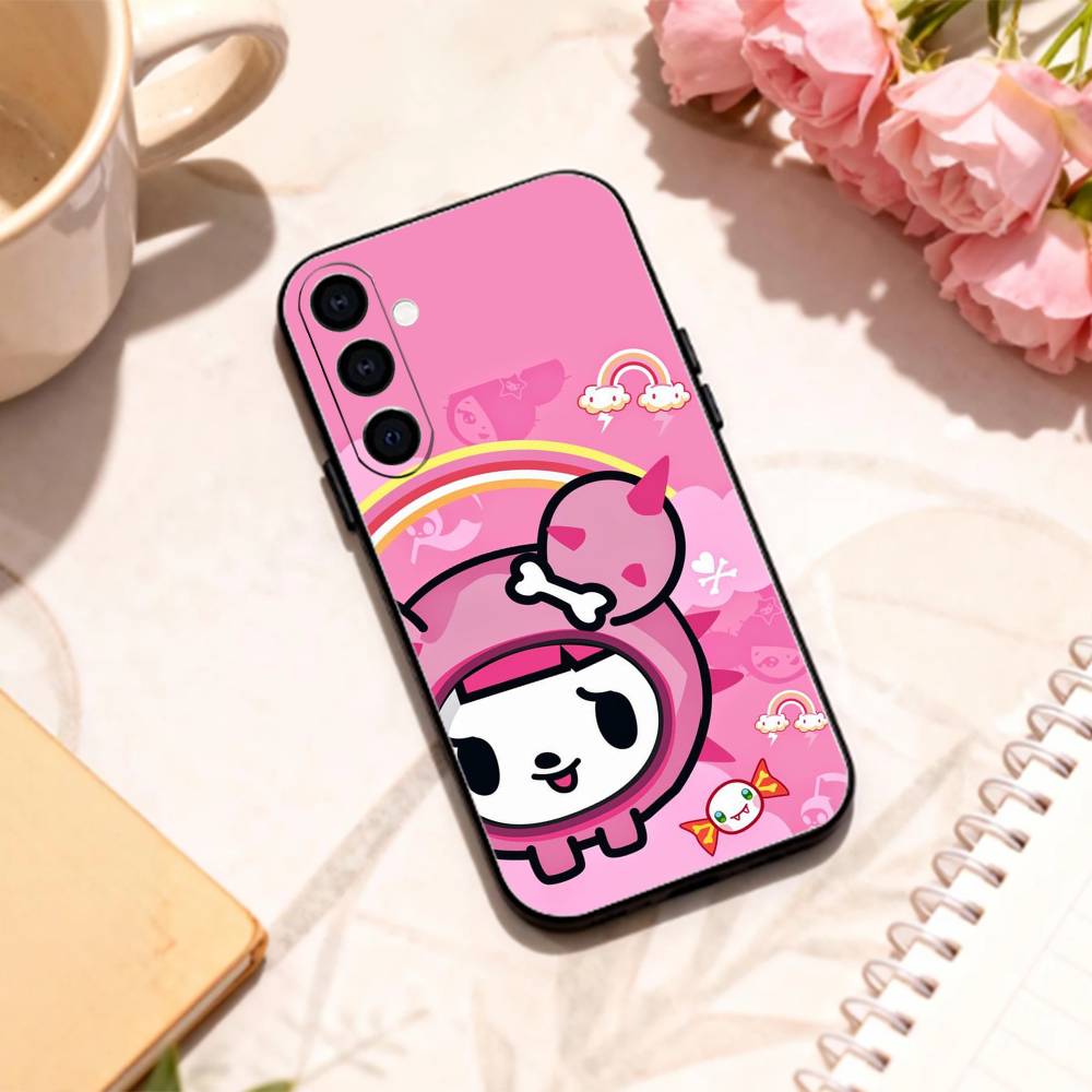 Lovely J-Japan T-Tokidokis phone Case For Samsung Galaxy A73,A72,A71,A70,A53,A52,A51,Others Soft Black Shell