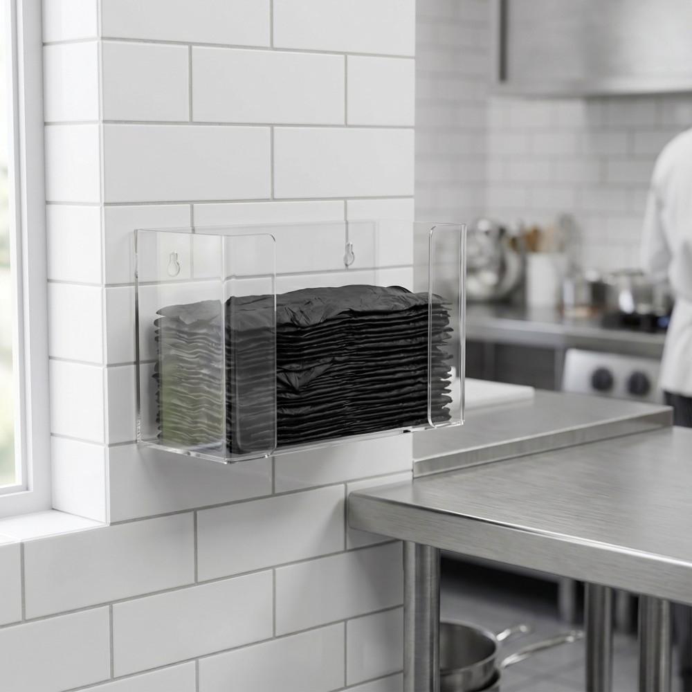 Wall mounted design Glove Dispenser Acrylic material Wall Mount Container Western restaurant