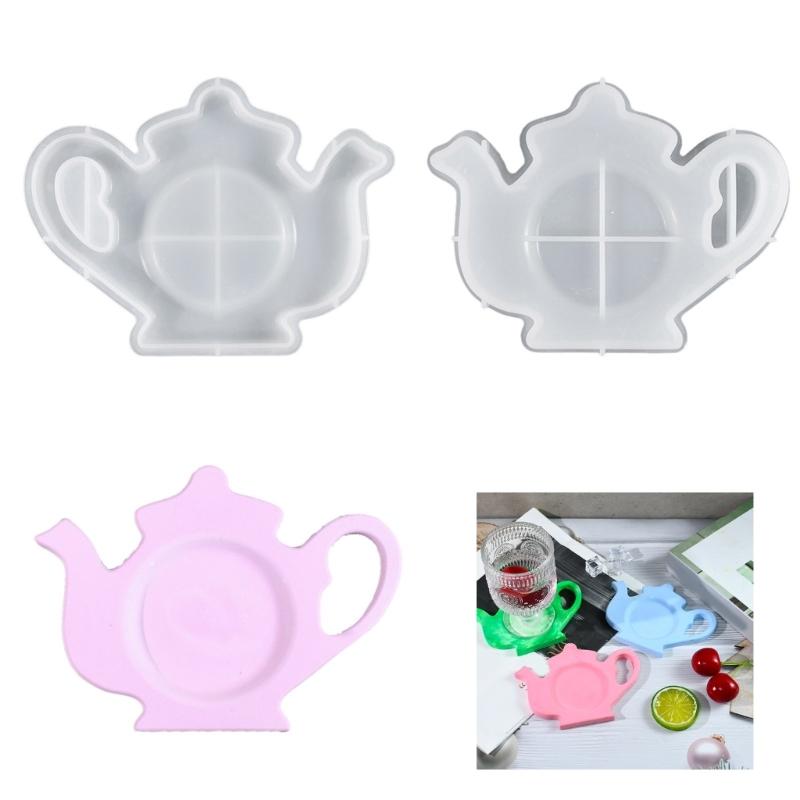 Practical DIY Teapot Plate Silicone Mold Innovative Silicone Coaster Mold For Unique Teapot Plate and Cup Mat Decoration