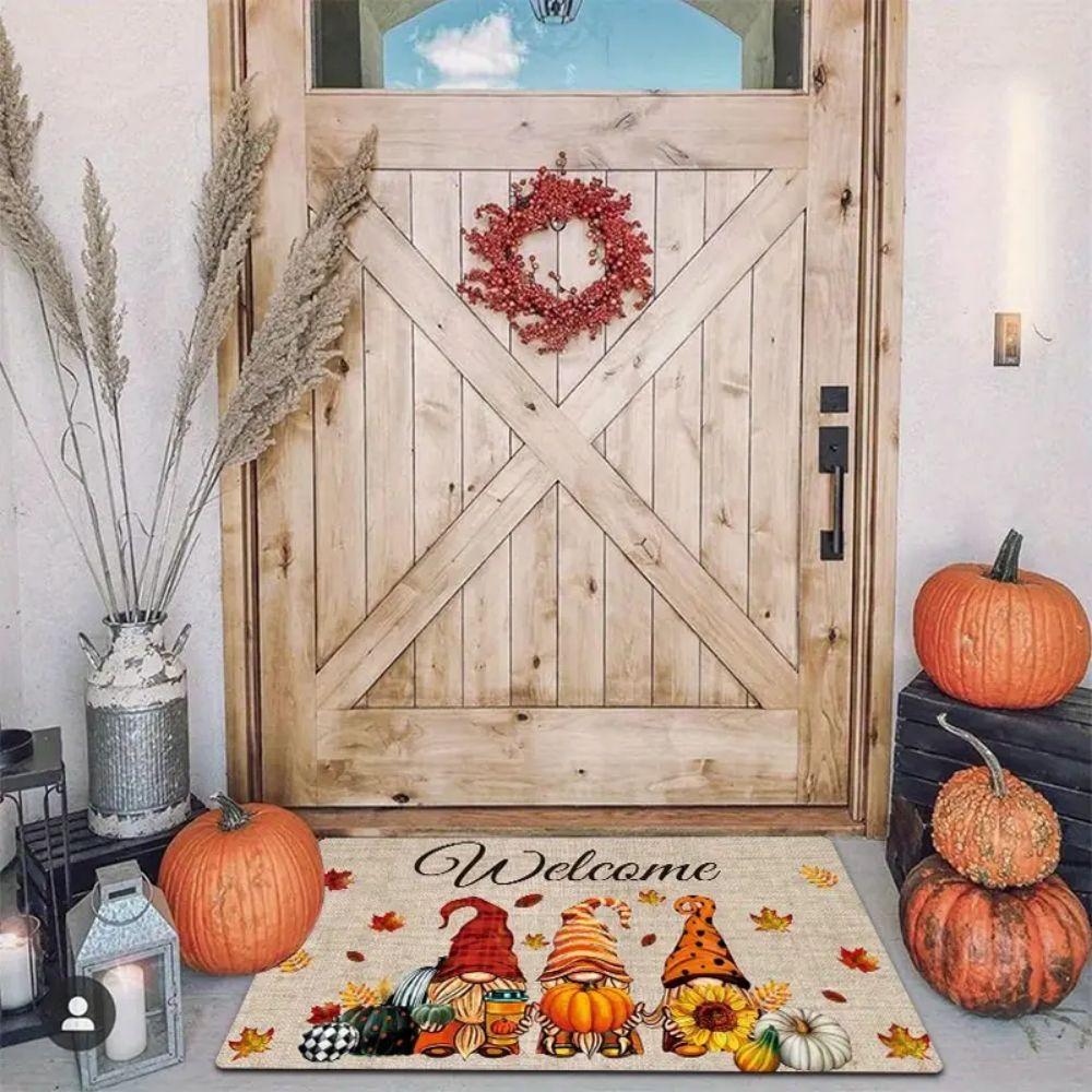 Thanksgiving Autumn Entrance Doormat - Bathroom Absorbent Carpet, Easy-To-Maintain Home Decoration Carpet
