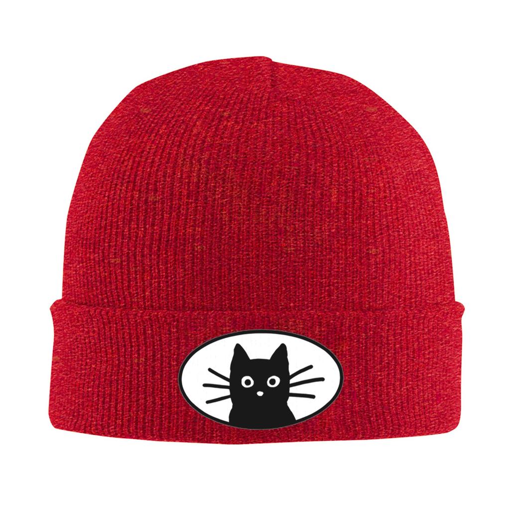 Black Cat Face Winter Skullies Beanies Hat Warm Autumn Knitted Hats Bonnet Caps for Women Men