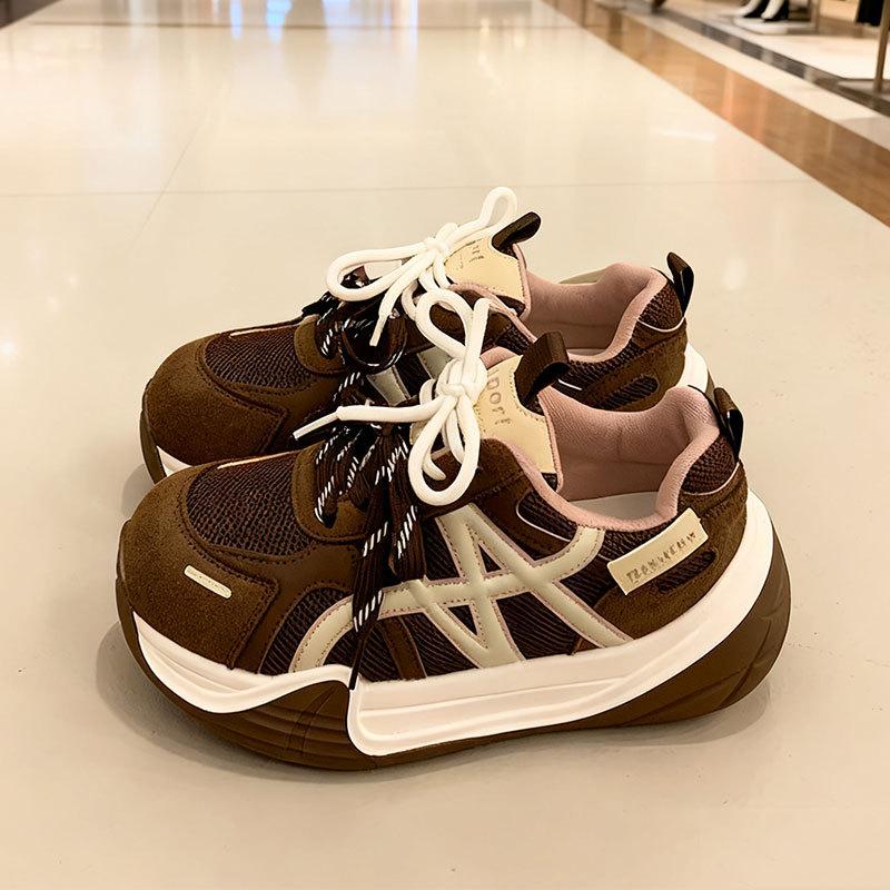 

Универсальные кроссовки на платформе для папы, женские, увеличивающие рост, для моральной подготовки, хлебные туфли, супер горячие новинки, осенние повседневные спортивные туфли 44