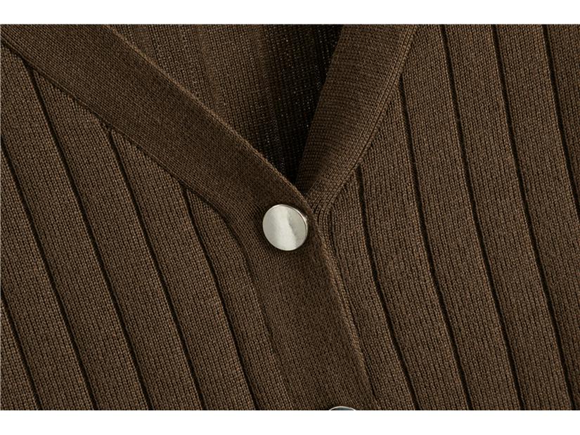 Europäisches Strick-Cardigan- und Rock-Set für Damen - Glockenärmel, Frühling-Herbst, Koreanischer Stil