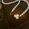 New Style Trendy Lucky Flower Natural Freshwater Pearl 14K Gold Filled Ladies Choker Necklace  Christmas Gifts No Fade