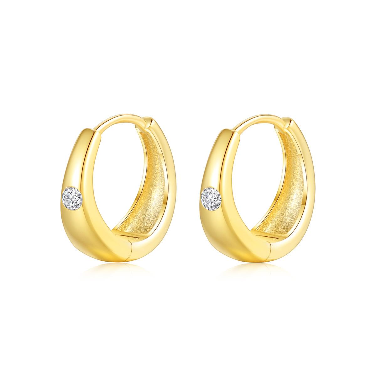 

925 Sterling Silver Teardrop Moissanite Huggie Hoop Earrings for Women | Minimalist Sparkling Jewelry золотой