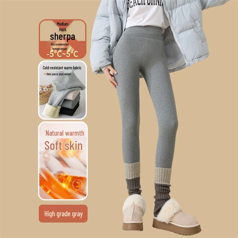 Extra Thick Plush High Waist Winter Leggings - Slimming Skinny Wool Pants for Women