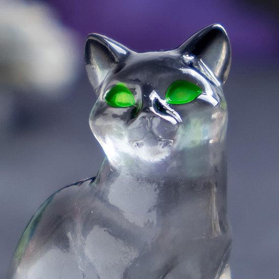 6Pcs Mini Resin Cats Glow-in-the-Dark Transparent Kitten Ornaments Miniature Cat Figurines for Fairy Garden Decor Micro Landscapes Crafts