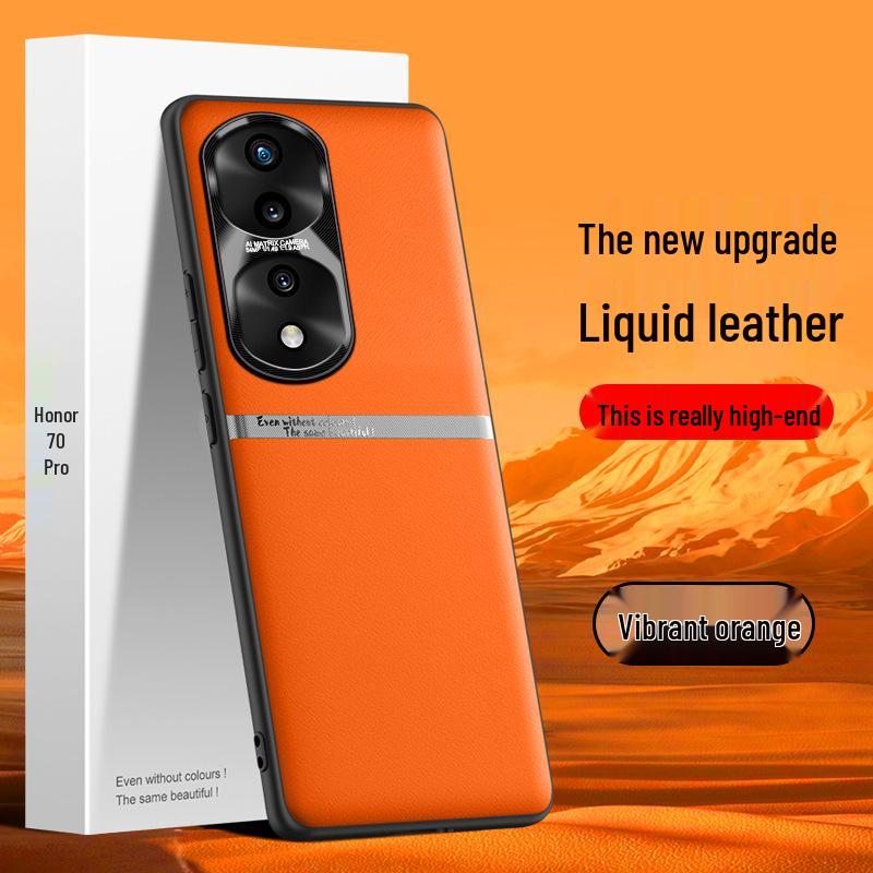 Honor 70 Pro Liquid Leather Phone Case: Anti-Fall & Anti-Fouling Protective Cover. Can Be Shipped Individually.